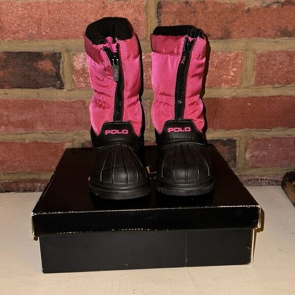 Polo Ralph Lauren hot pink bromlee zip up snow boots. Toddler size 7 - Picture 2 of 12